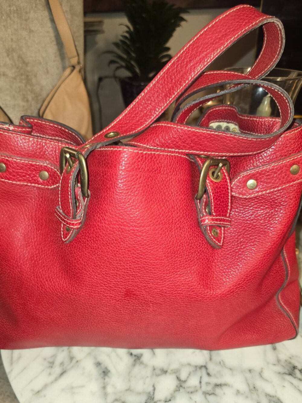 Vintage J&M Davidson Red Leather Handbag - Picture 5 of 16